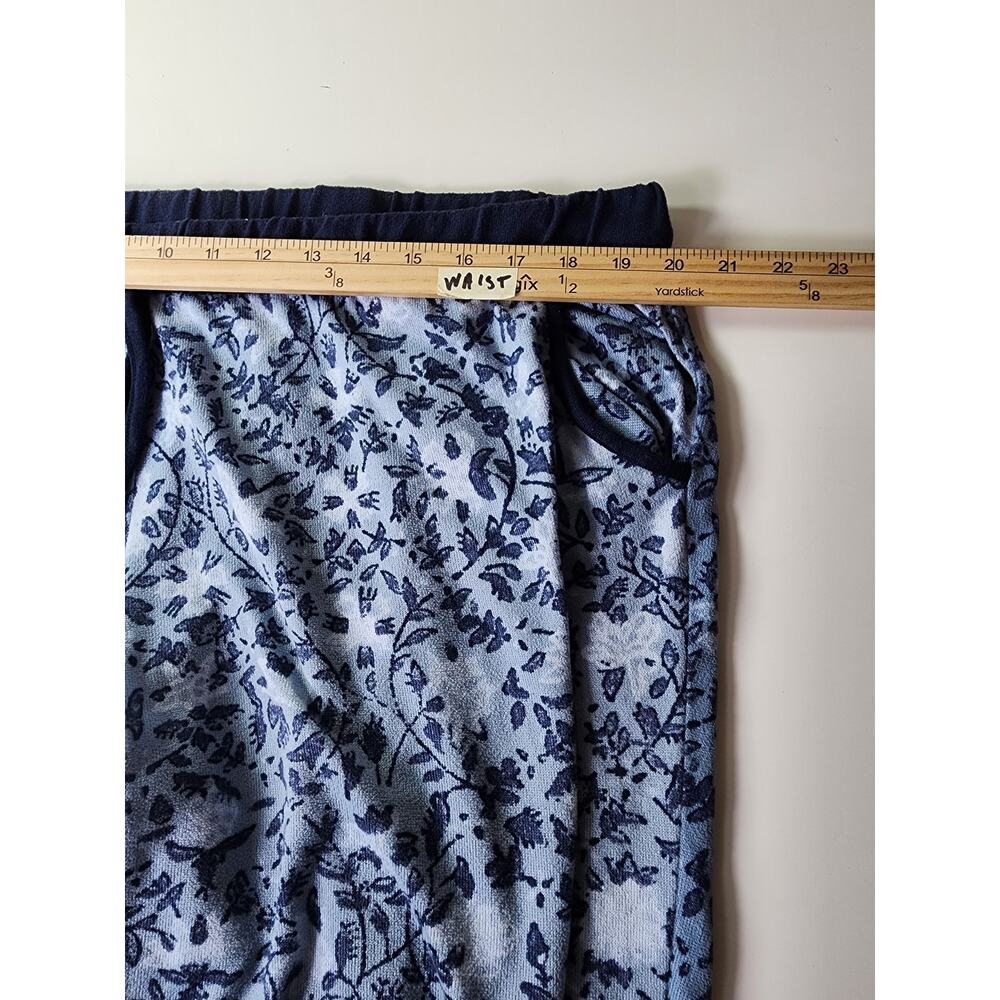 3 piece LUCKY BRAND Blue White Floral Pajama Set (top, shorts, pants) SZ XXL - Picture 7 of 10